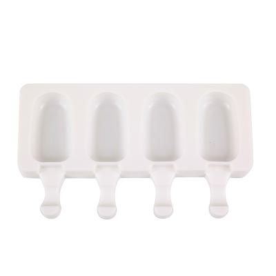 China 4 Cavity Mini Ice Cream Silicone Mousse Cake Mold Viable Dessert Popsicle Baking Ice Cream for sale