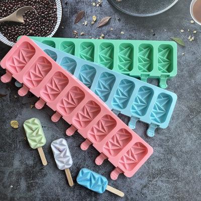 China Viable Ice Cream Mold Silicone Molds Creative DIY 3D Diamond Ice Cream Baking Mold Ice Cream Makers Chocolate Popsicle Mold for sale