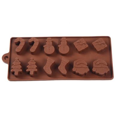 China New Silicone Chocolate Mold 12 Shapes Chocolate Baking Tools Non-Stick Silicone Cake Candy Mold 3D Mold DIY for sale