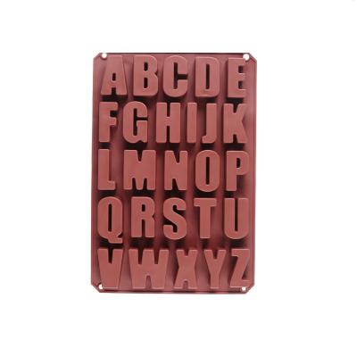 China Large Rectangular Simple English Letter Biscuit Chocolate Mold Silicone Dessert DIY Baking Tool for sale