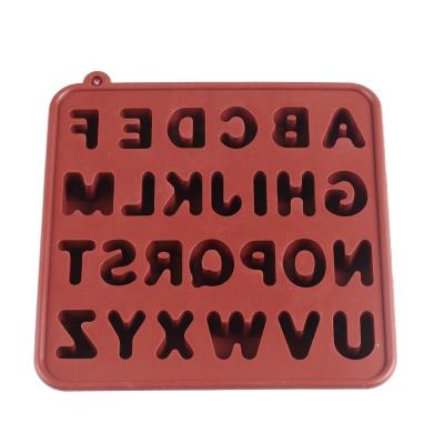 China Small Silicone Chocolate Mold Simple English Letter Biscuit Square Letter Dessert DIY Baking Tool for sale