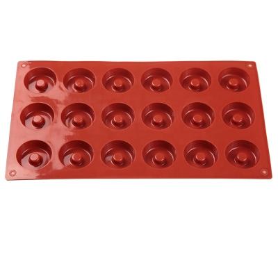 China Silicone Rubber 18 Cavities BPA Free Silicone Donuts Non-Stick Custom Cake Cookie Food Grade Baking Tray for DIY for sale