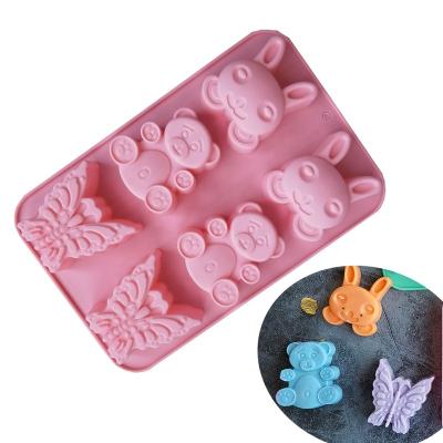 China Viable Ice Tray Jelly Molds Baking Tools Candy Maker Chocolate Mold 3D Bear Butterfly Silicone Cake Mold for sale