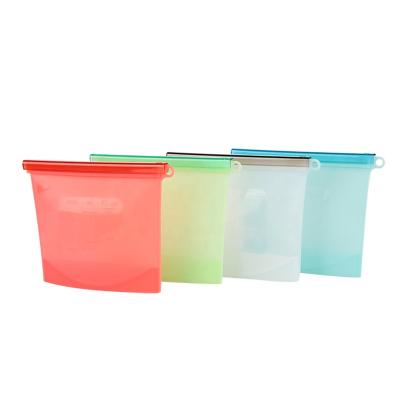 China No Stand Up 500ml Silicone Food Grade Reusable Storage Bag, Cook Store Sous Vide Or Freeze for sale