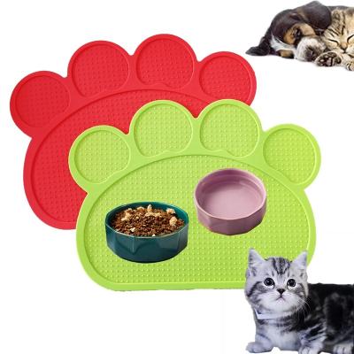 China Silicone Pet Food Mat Placemat For Puppy Pet Bowl Protector Dogs and Cats Viable Waterproof Feeding Mat Prevent Food and Water Overflow for sale