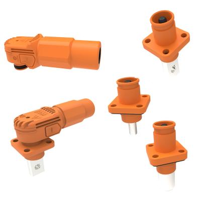 China Red FPIC Crimp ESP Right Angle Plug And Socket 12mm IP65 300A HV Connectors Connectors for sale