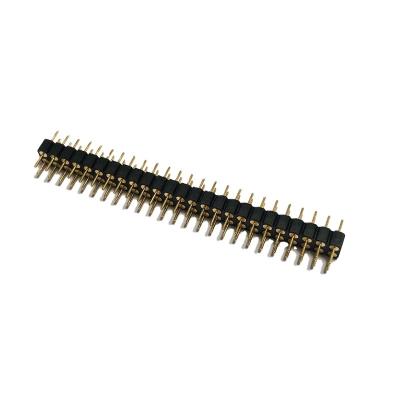 China PA66 1.27mm Round Pin Header 2*20 Pin Header Connector THT Pogo Pin Header for sale