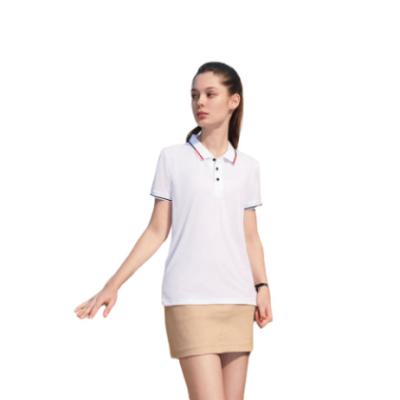 China Custom Women's Golf Anti-Wrinkle 100 Cotton Short Shirt Ladies Sportswear Custom Made Women's Large Size Polo Sleeve Polo Shirt for sale