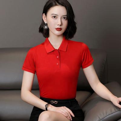 China Anti-Wrinkle Custom Design Plain Short Plus Size Polo Shirt Golf Office Polo Ladies Sleeve Casual Wear for sale