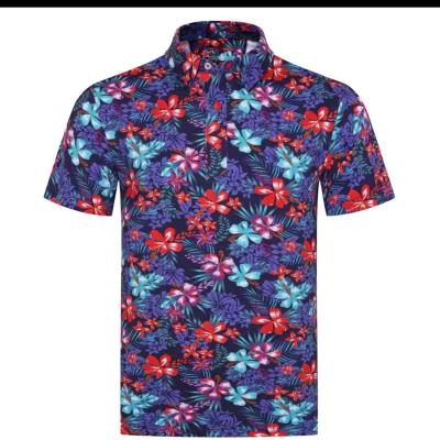 China Anti-wrinkle OEM Design Custom 88% Polyester 12% Spandex New Design Sublimated Patterned Quick Dry Mens Golf Shirt With Logo for sale