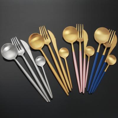 China Amazon success 304 gold flatware sets stainless steel cutlery set 2021 viable dropshipping products 2021 for sale