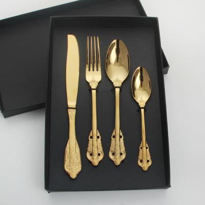 China Amazon Cutlery Set 2021 Sustainable Luxury Flatware Set Stainless Steel Fork And Spoon Set for sale