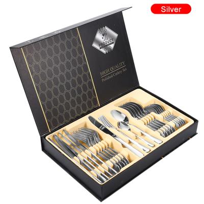 China Sustainable Popular Ware Spoon Fork Stainless Steel Flatware Sets For Home Cutlery Set Stainless Steel for sale