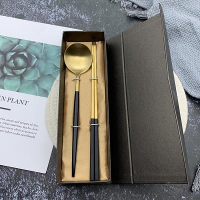 China High Quality Viable Spoon Chopsticks With Gift Box Flatware Set Cutlery Set Wedding Gifts New Year Christmas Gift for sale