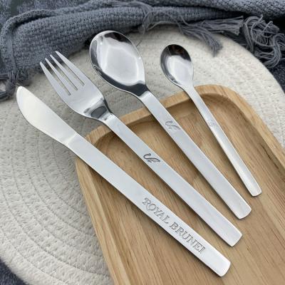 China Customized Viable Professional Airline Cutlery Set 18/0 Stainless Steel Polish Mirror Airline Metal Cutlery Flatware Airlines Spoon for sale