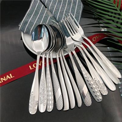 China Viable Agents Amazon Dinner Spoon General Commercial Silver Stainless Steel Spoon And Fork Cutlery for sale