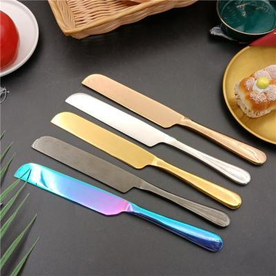 China Best Selling Viable Set of Rose Gold Fruit Knife Gold Cake Knife Flatware Pizza Cheese Cutlery Set for sale