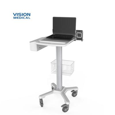 China Industrial Mobile Mobile ECG Laptop Medical Device Workstation Computer Cart Hospital Ultrasound Monitor Stand Wheel for sale