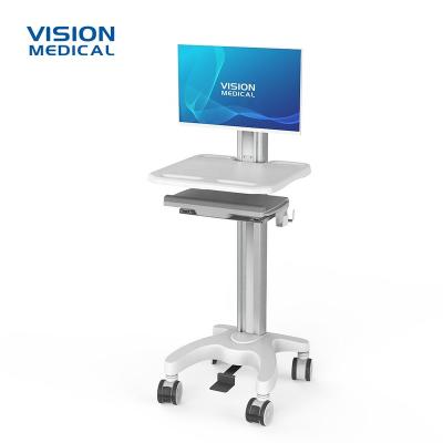 China Hospital Industrial Portable Medical Equipment Trolley Tablet Computer Trolley Cart Mobile Computer Desk with Adjustable for sale