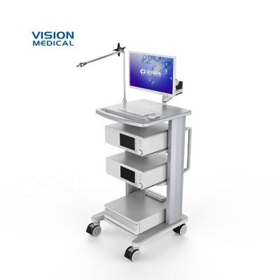 China Industrial Hospital Furniture Trolley Computer Laptop Workstation Trolley Endoscope Cart Medical Equipment Cart for sale