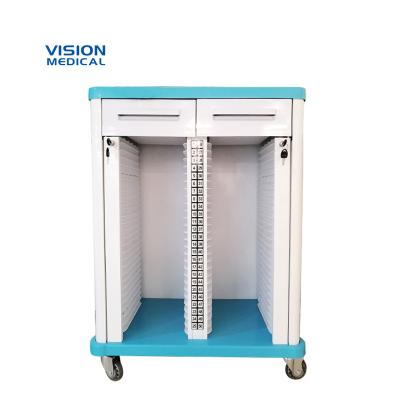 China Industrial Mobile Nursing Cart On Wheel Medicine Cabinet Trolley Medical Grade Trolley Hospital Base Device for sale