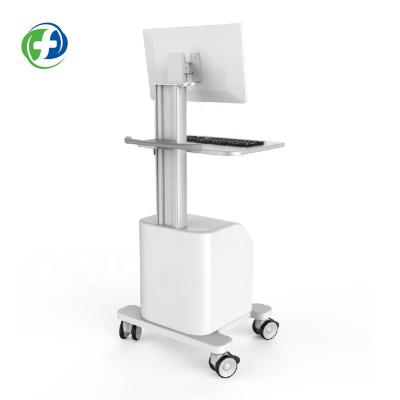 China Industrial Trolley Hospital Cabinet Surgical Instrument Computer Cart Medical Desk with Brake Cylinder Trolley Dental Crash Trolley for sale