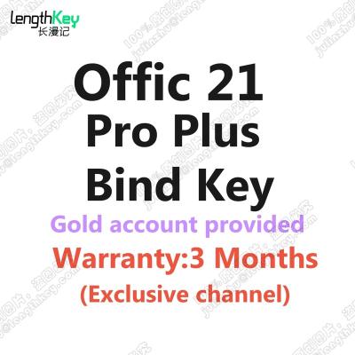 China Three Months Warranty Bind 21pp 100% Digital Activation Key 2021 Professional Online License Plus Bind Key Account 2021 Professional Plus Key for sale