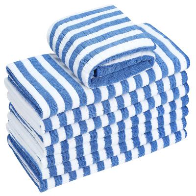 China Cationic Household Daily Cleaning Cloth Microfiber Cloth Stocked Blue Lattice for sale