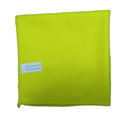 China 200GSM 40*40cm Microfiber Cloth Cleaning Cloth Stocked Warp Knitted Terry Cloth Yellow for sale