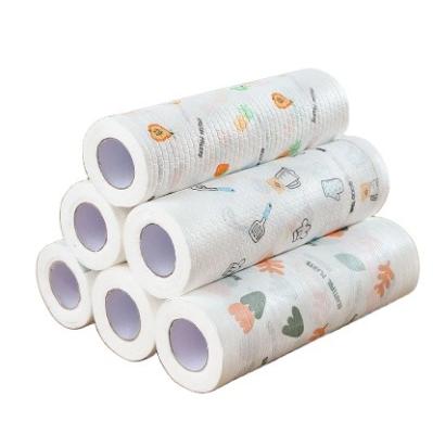 China 20*20cm 200PCS/Roll Disposable Lazy Cloth Kitchen Cleaning Oil Disposable Dish Wash Wet & Dry Dual-use Absorbent Nonstick Cloth for sale