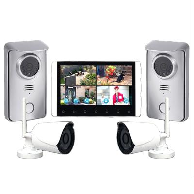 China Photograph/Disc Four Video Screen Slot. 2.4G Wireless Video Doorbell 4 Night Vision Video Door Phone Apartment Infrared Split Screen Video Intercom for sale