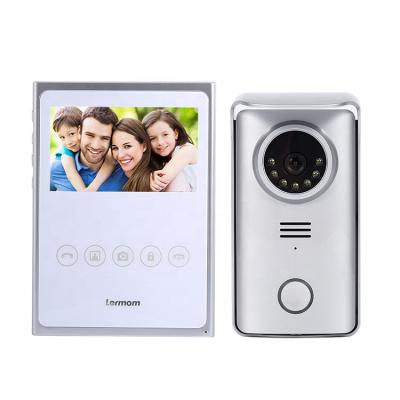 China Visitor Calls 4.3 Inch Aluminum Casting Waterproof IP55 4 Wire Video Intercom Villa for sale