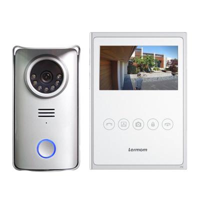 China Lermom Modern Hot Sale 4.3 Inch House Building Door Bell And Monitor Unit Bell Doorbell With Camara For Villa Buildings for sale