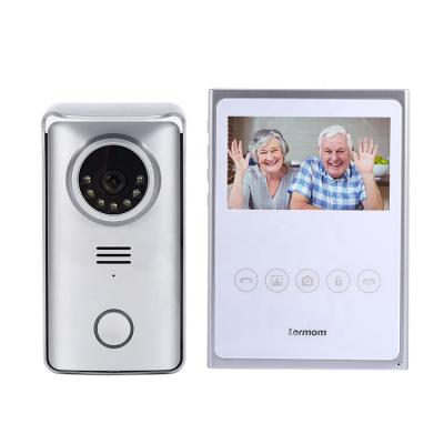 China Visitor Calls Rainproof Cover 4.3 Inch TFT LCD Screen Video Doorbell 4 Wire Video Intercom For Villa for sale