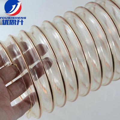 China For Dust Collection Wire Reinforced Flexible Polyurethane PU Hose For Food Vend for sale