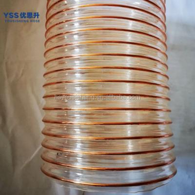 China For YSS Dust Collection PU Steel Wire Hose Telescopic Dust Suction Ventilation Hose Polyurethane Copper Bellows Wear Resistant for sale