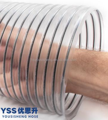 China ROHS 200mm PVC Food Grade Single Transparent PVC Steel Wire Tube Clear Hose for sale