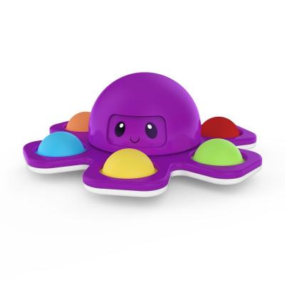 China Top Creative Funny Octopus Rotation Face-Changing Decompression Toys Push Up Noise Bubble Busy Person Toy for sale