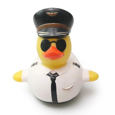 China Bath Toy Wholesale Factory Price White Black Bulk Police Rubber Duck for sale