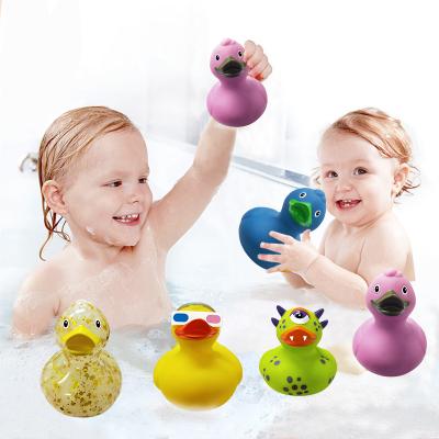 China Bath Toy Manufacture Eco-Friendly Floating Plastic Compression Rubber Bath Duck Toys for sale