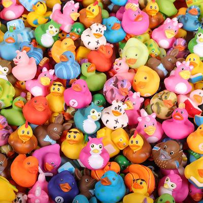 China Promotional PVC Happy Duck Bath Toys Wholesale Multicolor Floating Rubber for sale