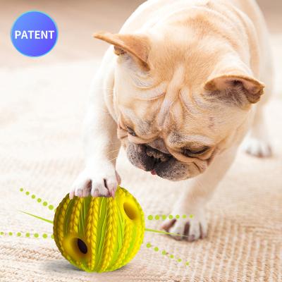 China 2022 Viable Hot Selling Dog Ball Toy Sound Pure Durable Natural Squeaky Puppy Chew Dog Ball Outdoor Play Toy for sale