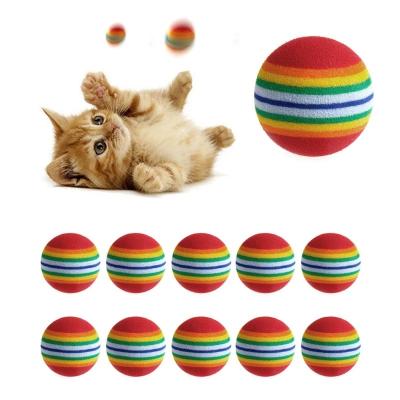 China 10Pcs Viable Colorful Pet Rainbow Foam Strain Balls Training Funny Interactive Dog Pet Balls Products for sale