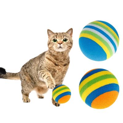 China 10 Pcs Viable/Set Rainbow Ball Pet Toys EVA Soft Interactive Cat Dog Puppy Kitten Play Funny Colorful Gifts Chew Balls Pets Products for sale