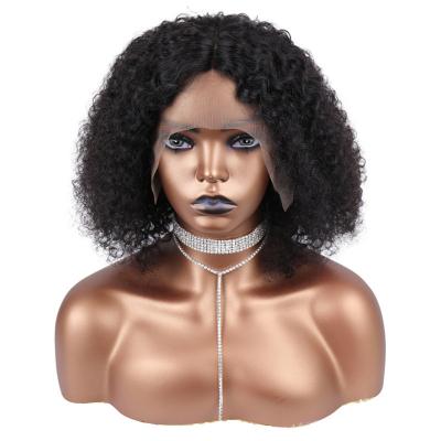 China Cheap Short Bob Swiss Lace Front Middle Part Wigs Peruvian Hair Jerry Curl Jerry Curl Weave 100% With Baby Hair For Black Women for sale