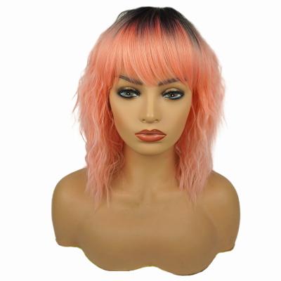 China 18 Inch Synthetic Curly Hair Ombre Curl Fashion Cosplay Wigs For Halloween Party Fashion Girl Women Cosplay Wigs Party Wigs for sale