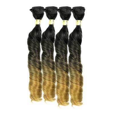 China Afro wave tokyokalon japanese fiber synthetic hair extensions weft 16inch water wave machine make inida synthetic hair for sewing for sale