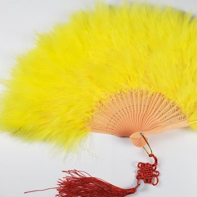 China Marabou Feather Fan 1920s Vintage Style Hand Held Flapper Fan for Costume Party and Dance-Acid Blue for sale