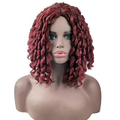 China New Type Wholesale Kinkly Hair Afro Kinky Curly Women's Short Deep Curly Low Curl Synthetic Wigs Long for sale