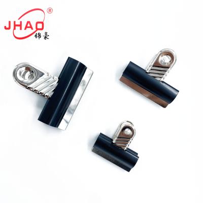 China Metal Low MOQ 70mm 60mm 50mm 40mm 30mm Silver 20mm Black Metal Magnetic Bulldog Clip From Chinese Factory for sale